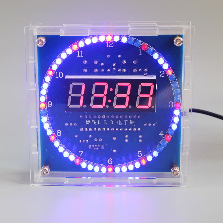 Electronics Repair School - DIY вращающиеся светодиодные электронные цифровые часы,
